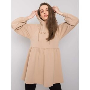 RUE PARIS Beige tunic with a hood