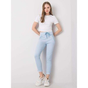 Light blue fabric trousers