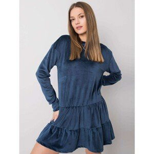 RUE PARIS Dark blue velor dress