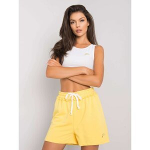 Yellow cotton shorts for women Nastassja FOR FITNESS