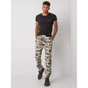 Men's beige pants with a camo pattern