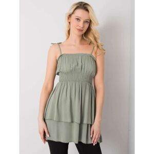 Khaki tunic with straps