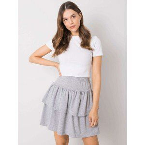 Grey flared miniskirt