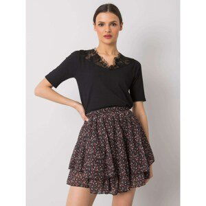 Black patterned skirt with a frill