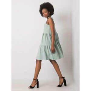 Khaki dress with frills Manon RUE PARIS