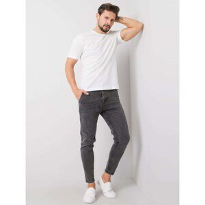 LIWALI Dark gray denim trousers for men