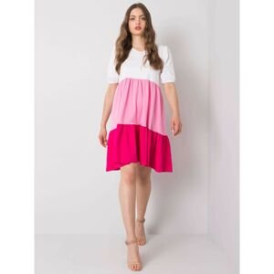 RUE PARIS White and pink cotton dress