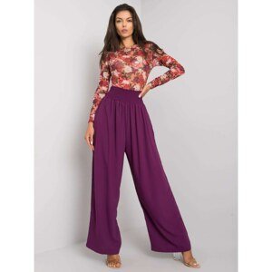 Purple wide trousers made of Lareen RUE PARIS