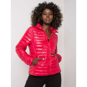 Red quilted jacket