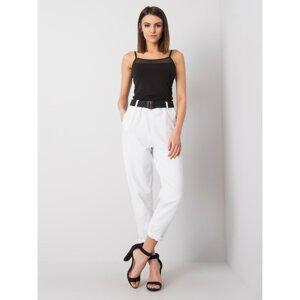 Lady's white trousers with belt