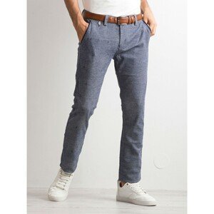Men's pants with a delicate blue pattern