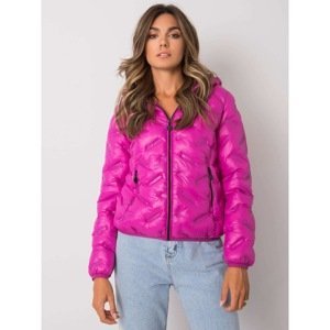 Women's purple transitional jacket with a hood