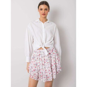White floral skirt with a frill