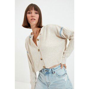 Trendyol Stone Button Detailed Crop Knitwear Cardigan