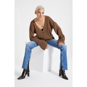 Trendyol Mink Buttoned Roving Knitted Knitwear Cardigan