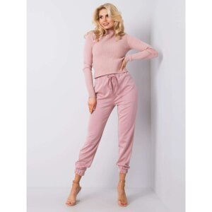 Cushioned pink drawstring trousers