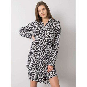 RUE PARIS Black and white spotted dress