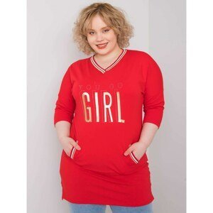 Cotton tunic in red size