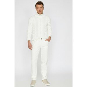 Koton Men's White Pocket Detailed Trousers