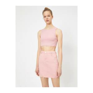 Koton Women's Pink Button Detailed Skirt