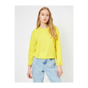 Koton Women's Yellow Crew Neck T-shirt