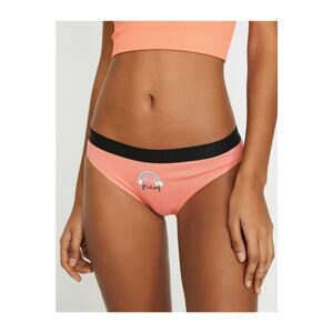 Koton Women's Orange Standard Waist Printed Classic Panties