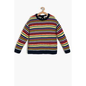 Koton Navy Blue Girl Color Block Sweater