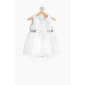 Koton Gray Baby Girl Lace Detailed Dress