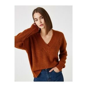 Koton V Neck Long Sleeve Knitwear Sweater