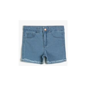 Koton Short Jean Shorts Made of Flexible Jean Fabric with a Comfortable Cut and Rolled Legs