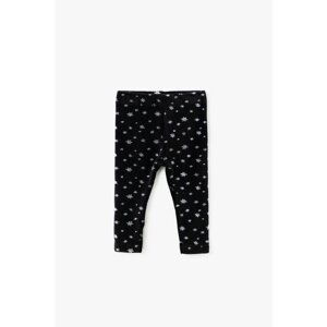 Koton Baby Girl Black Patterned Normal Waist Leggings