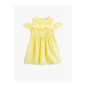 Koton Girl's Yellow Frilly Summer Dress - Yellow