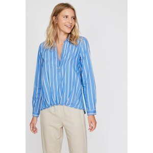 Koton Women's Blue White Striped Blouse