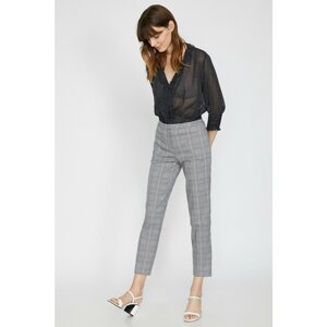 Koton Women's Red Checked Trousers