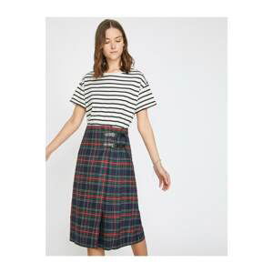 Koton Women's Red Check Skirt