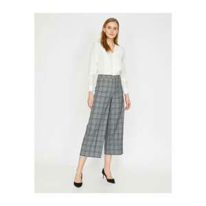 Koton Women's Gray Checkered Trousers