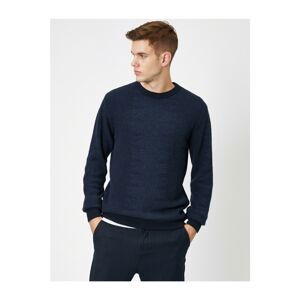 Koton Men's Navy Blue Patterned Knitwear Sweater