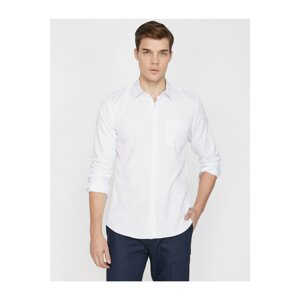 Koton Men's White Patterned Shirt