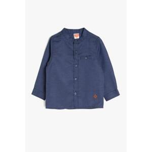 Koton Navy Blue Baby Boy Pocket Detailed Shirt
