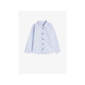 Koton Boy Blue Classic Collar Long Sleeve Patterned Shirt