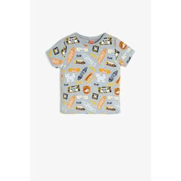 Koton Gray Patterned Baby Boy T-Shirt