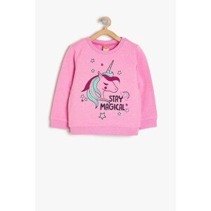 Koton Pink Baby Girl Printed Sweatshirt