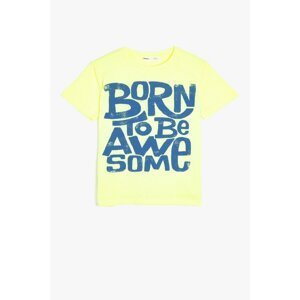 Koton Yellow Boy's Letter Printed T-Shirt