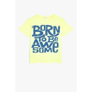 Koton Yellow Boy's Letter Printed T-Shirt