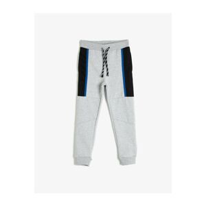 Koton Boy Gray Waist Tie Color Block Normal Waist Sweatpants