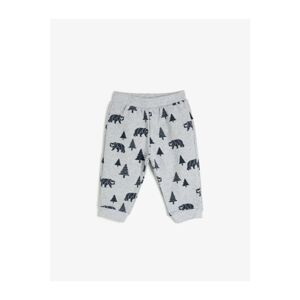 Koton Baby Boy Gray Normal Waist Printed Sweatpants