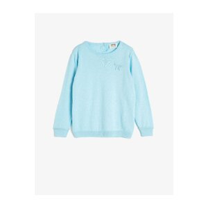 Koton Kids Blue Crew Neck Long Sleeve Basic Sweater