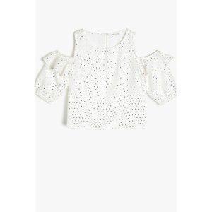 Koton White Girl Patterned Blouse