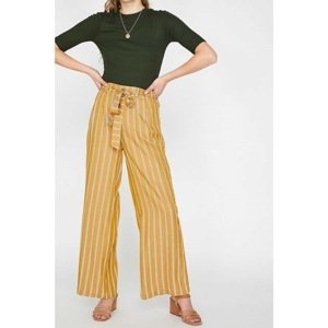 Koton Women's Yellow Striped Pants