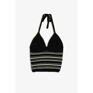 Koton Crop Top - Black - Striped